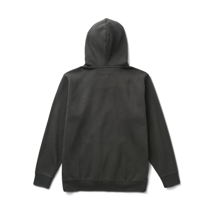 Versatile black hoodie featuring adjustable hood, durable sleeves, and convenient pockets, designed for adventure and outdoor activities by Roark.