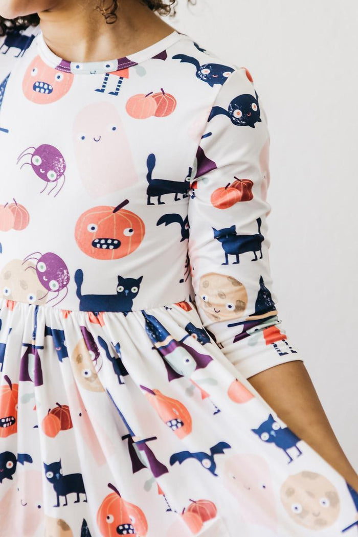 Boo Crew 3/4 Sleeve Pocket Twirl Dress-Mila & Rose ®