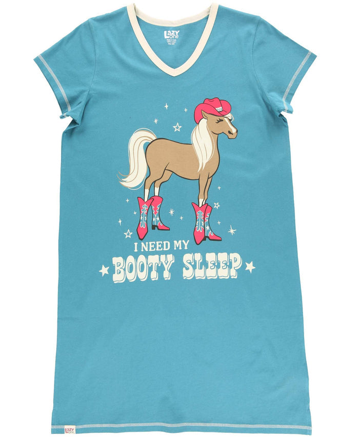 Booty Sleep Blue V-Neck Nightshirt: S/M