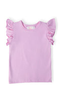 Bright Lilac S/S Ruffle Tee-Mila & Rose ®