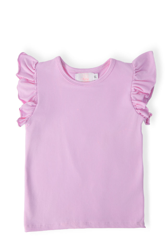 Bright Lilac S/S Ruffle Tee-Mila & Rose ®