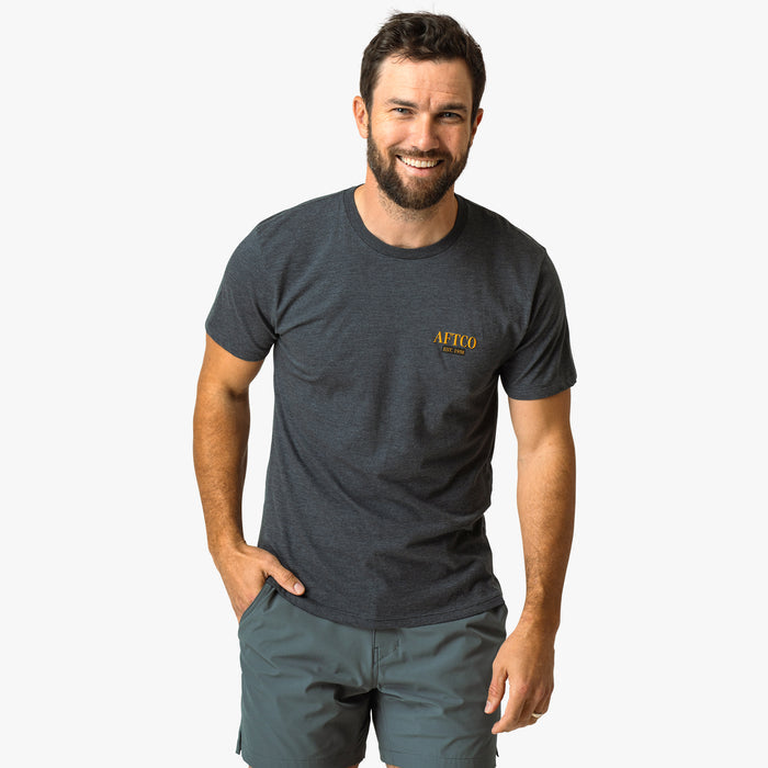 Charcoal Heather $Model is 6'0" 182lbs Size M$
