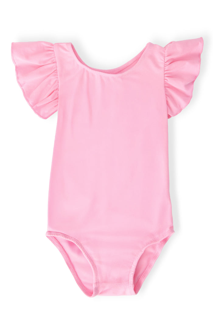 Bubblegum Pink S/S Flutter Sleeve Leotard-Mila & Rose ®