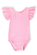 Bubblegum Pink S/S Flutter Sleeve Leotard-Mila & Rose ®