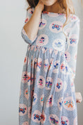 Butterfly Effect 3/4 Sleeve Pocket Twirl Dress-Mila & Rose ®