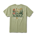 Stylish Roark active shirt featuring a bold graphic design inspired by San Francisco adventures, showcased among fresh produce at an outdoor market.