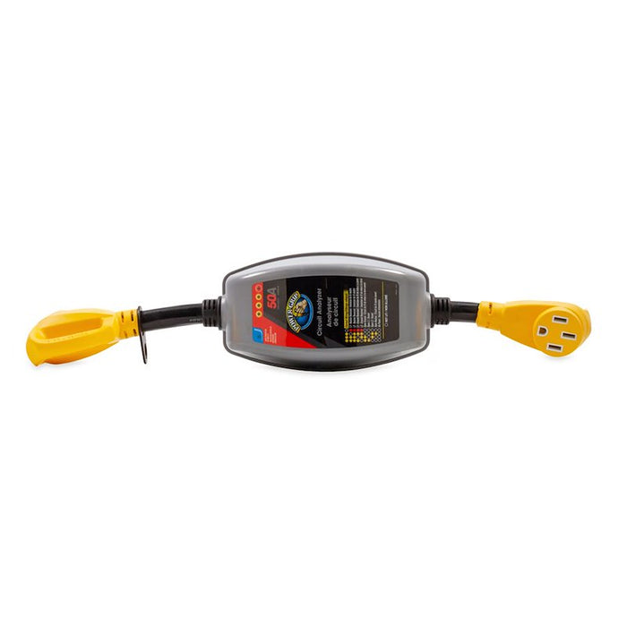 Grey Camco Circuit Analyzer 50A with LED Indicators - Top View | United RV Parts