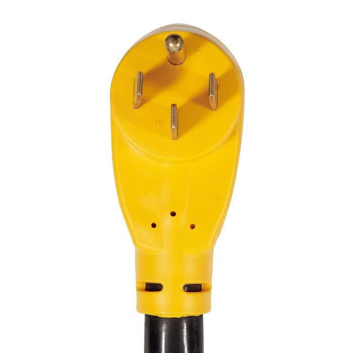 Yellow 50 Amp Male RV Plug - Close-up Detail | United RV Parts