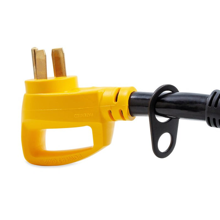 Yellow 50 Amp RV Plug Adapter - Side Profile View | United RV Parts
