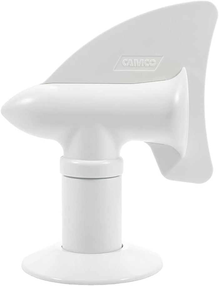 White Camco Cyclone RV Plumbing Vent 40595 - Front Angle View | United RV Parts