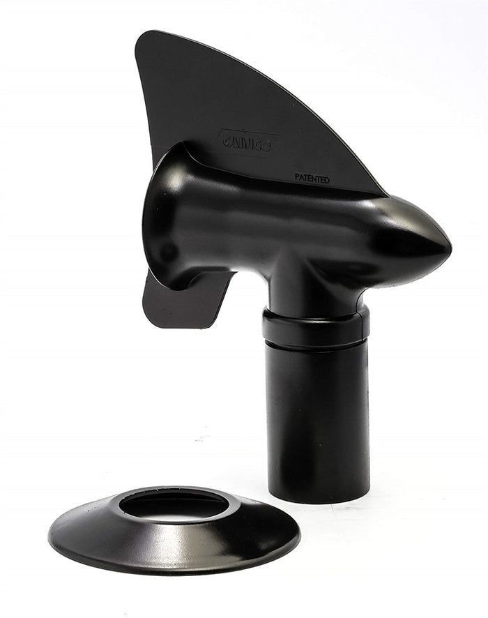 Black Camco Cyclone RV Plumbing Vent - Side View With Base | United RV Parts