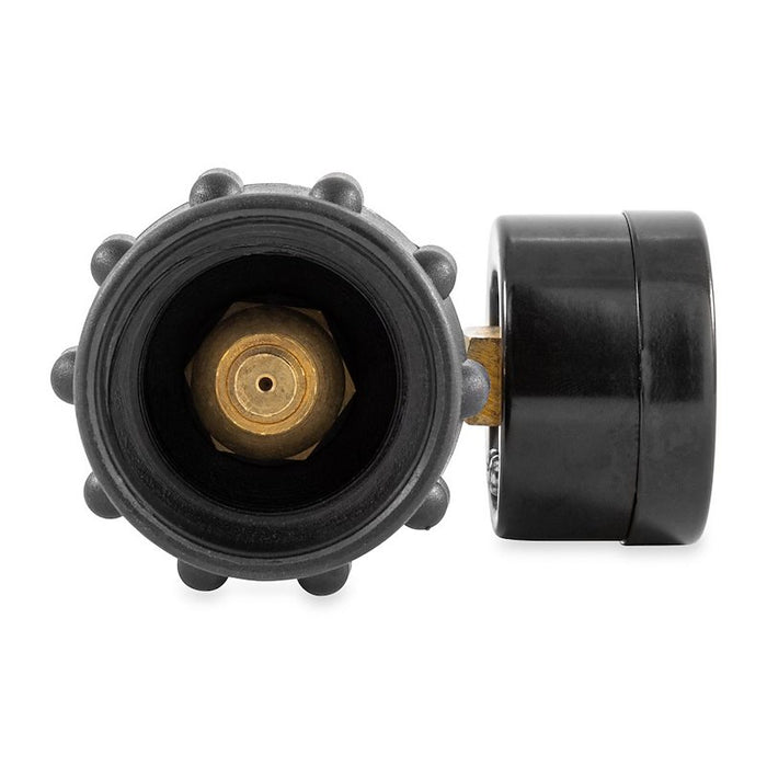 Camco Propane Gauge 59023 Color-Coded Cold Cool Hot Day Dial Detail - Front Close-Up | United RV Parts