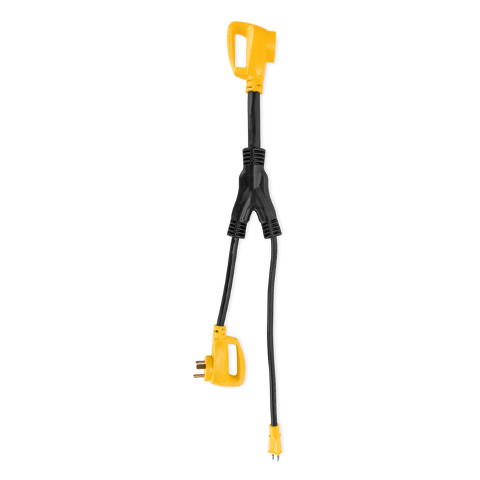Yellow Camco Power Maximizer 50 Amp RV Electrical Adapter - Full Product View | United RV Parts