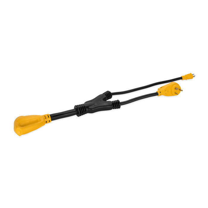Black Cable with Yellow Electrical Connectors - Flat Product Layout | United RV Parts