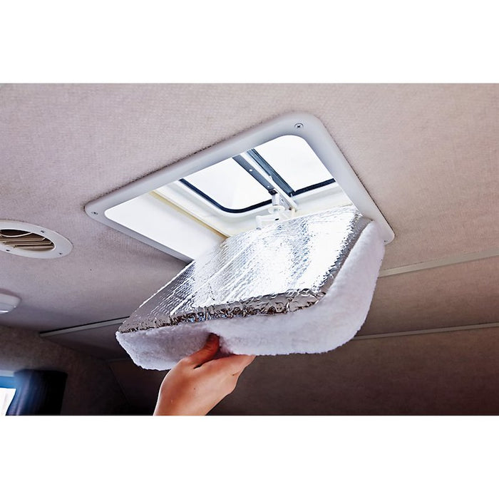 Hand Installing Reflective Vent Insulator in RV Skylight | United RV Parts