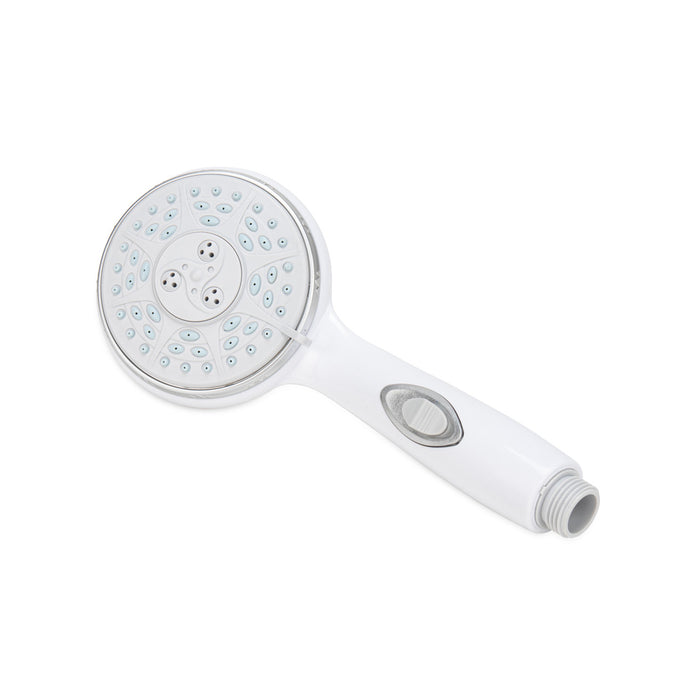 White Camco RV Handheld Shower Head 43711 with On/Off Switch - Angled Front View | United RV Parts