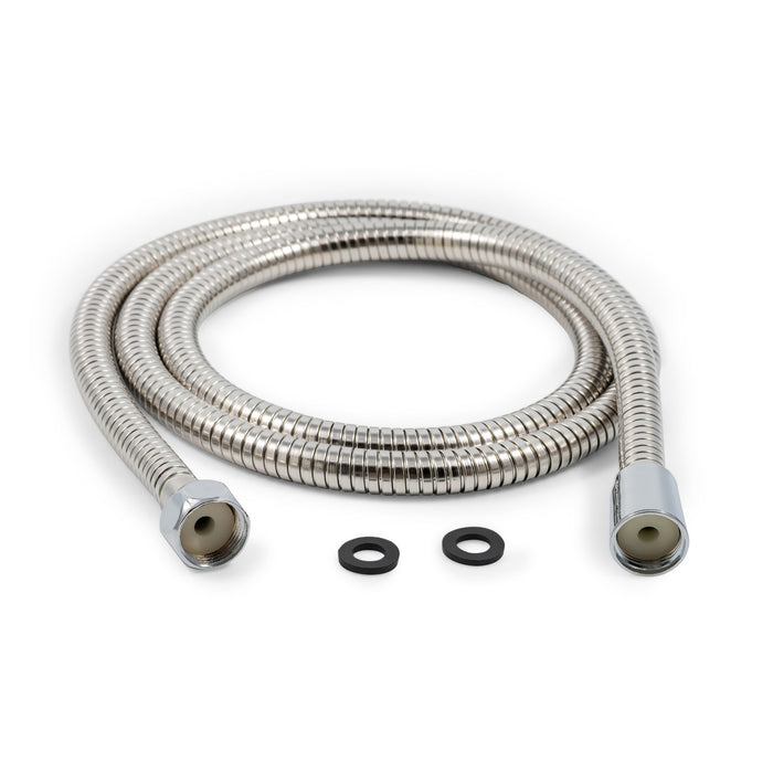 Chrome Stainless Steel RV Shower Head Hose 60-Inch with Rubber Washers - Full Product View | United RV Parts
