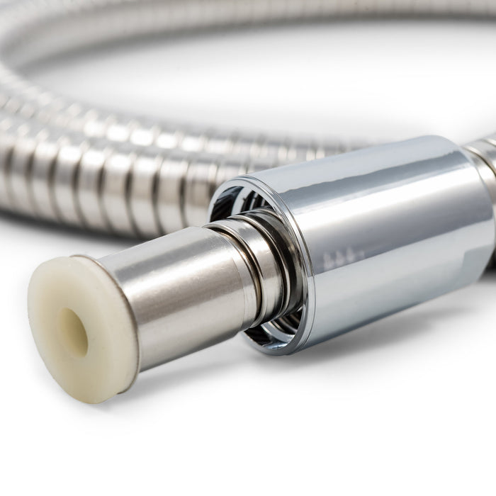 Camco 43716 RV Shower Hose Chrome Swivel Connector Close-Up - Fitting Detail | United RV Parts