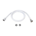 White Camco 43717 60-Inch RV Shower Hose with Chrome Connectors and Rubber Washers - Flat Lay | United RV Parts