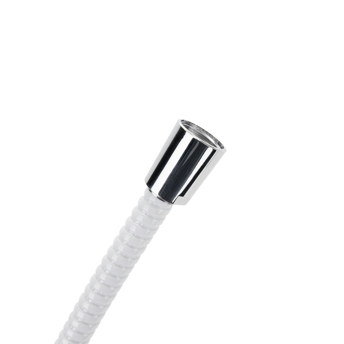 White RV Shower Hose Chrome Connector End - Close-Up Detail | United RV Parts