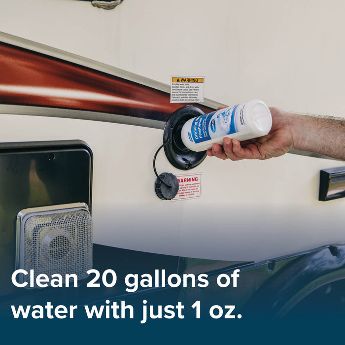 Camco Water Freshener Application in RV Water Fill - Hand Pouring into Tank | United RV Parts