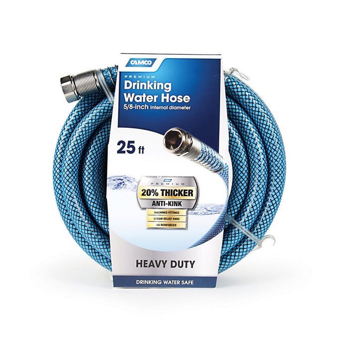Blue Camco TastePURE 25ft Premium Drinking Water Hose - Product Package | United RV Parts