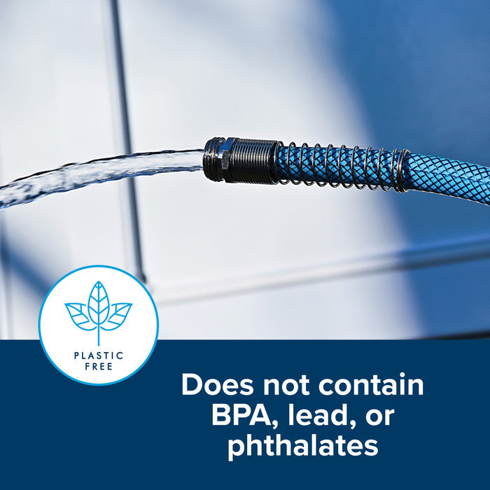 BPA-Free Blue Drinking Water Hose with Strain Relief - Safety Features | United RV Parts