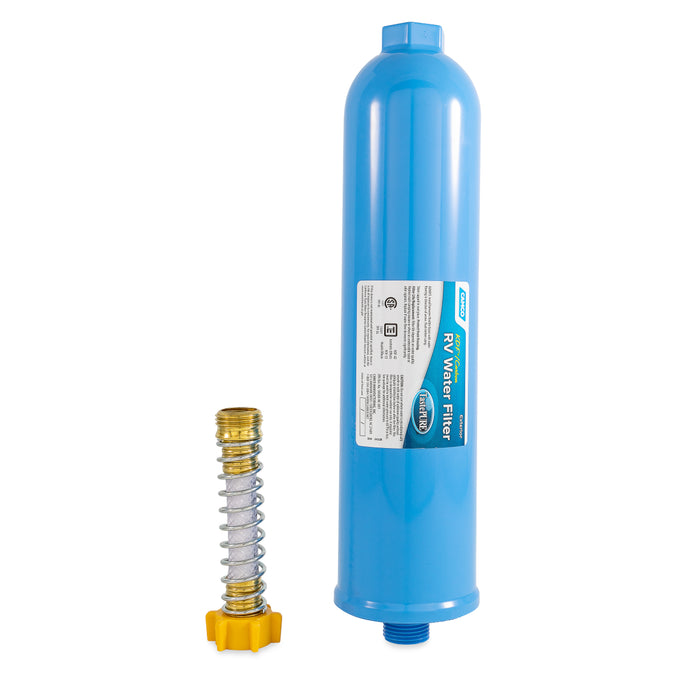 Blue Camco TastePURE XL RV Water Filter with Hose Protector - Product View | United RV Parts