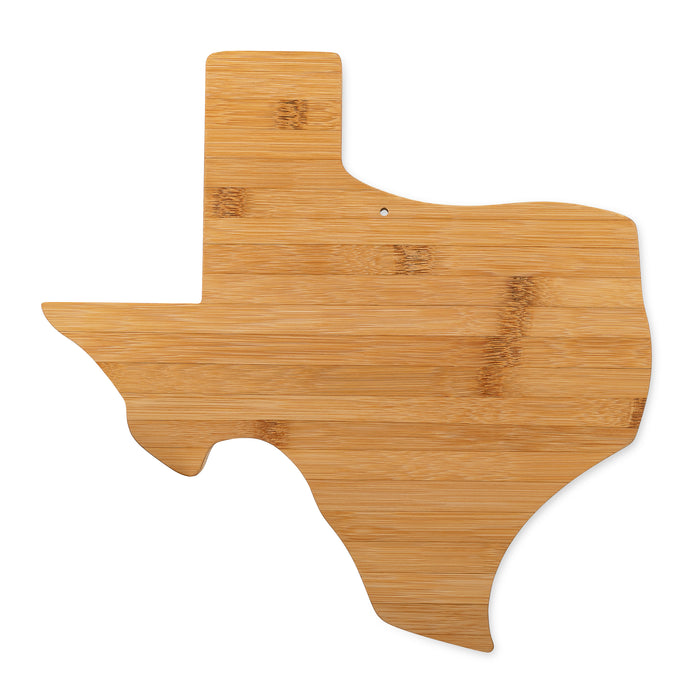 Natural Bamboo Texas-Shaped Cutting Board - Top View | United RV Parts