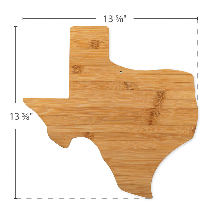 Camco Bamboo Texas Cutting Board 53113 - 13-5/8 x 13-3/8 in Dimensions View | United RV Parts