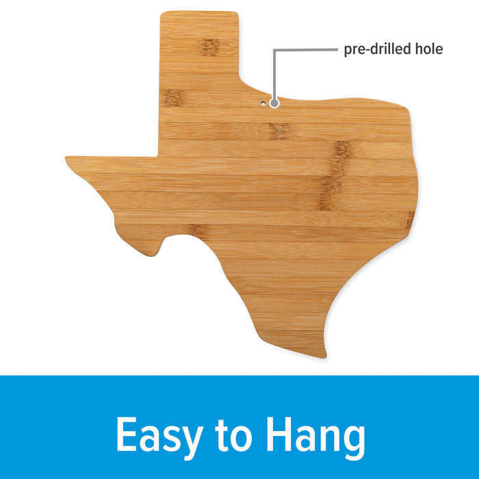 Camco Bamboo Texas Cutting Board 53113 - Pre-Drilled Hanging Hole Detail | United RV Parts