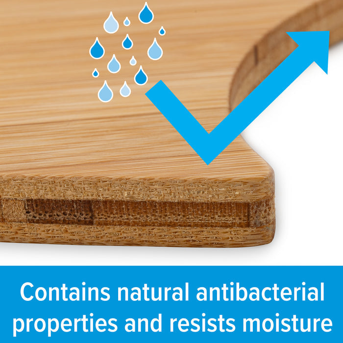 Camco Bamboo Texas Cutting Board 53113 - Close-Up Edge Showing Moisture-Resistant Layers | United RV Parts
