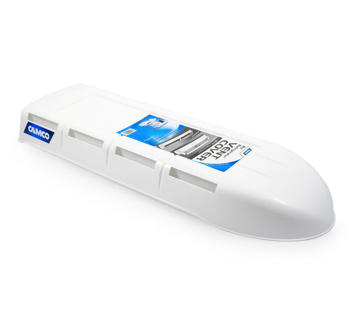 White Camco 42160 RV Refrigerator Vent Cover - Side Angle | United RV Parts