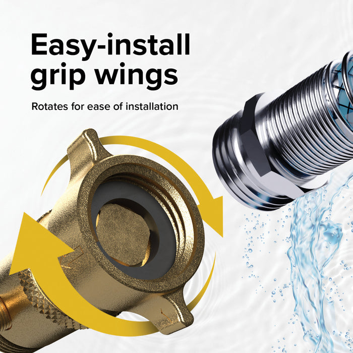 Brass Pressure Regulator Easy Install Grip Wings - Feature Detail | United RV Parts