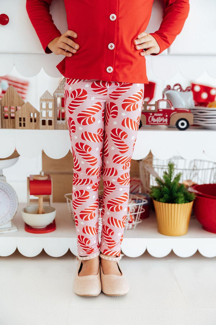 (V) Candy Canes Leggings-Mila & Rose ®