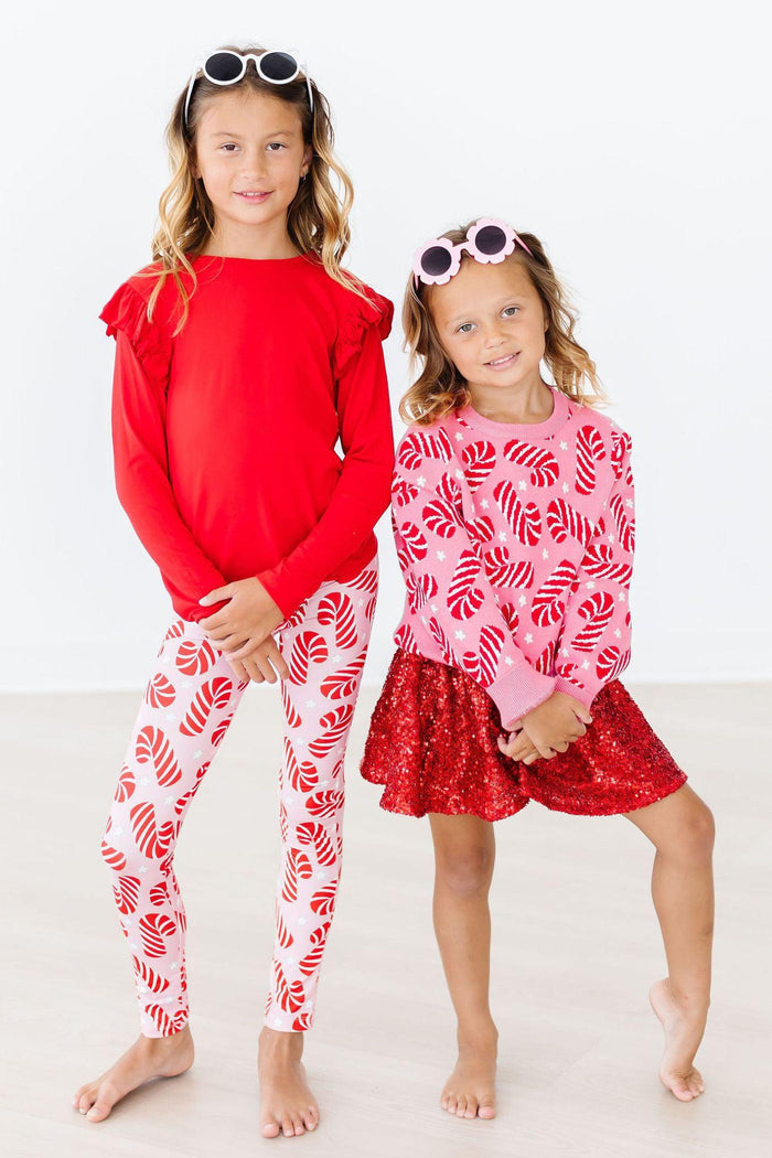 (V) Candy Canes Leggings-Mila & Rose ®