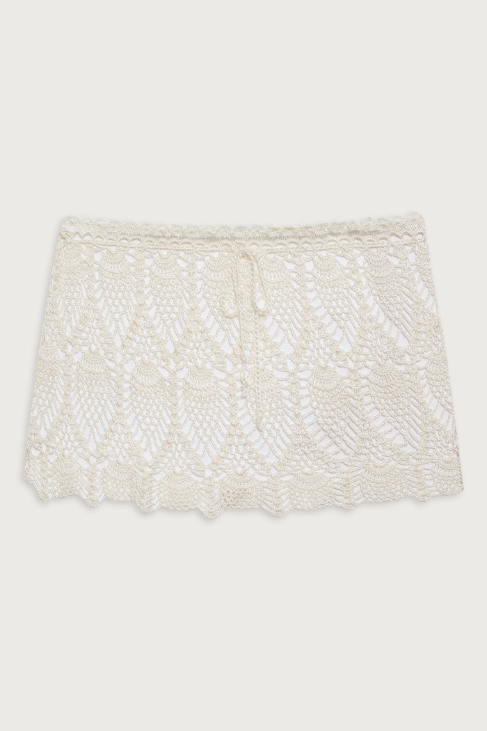 Capri crochet mini skirt white