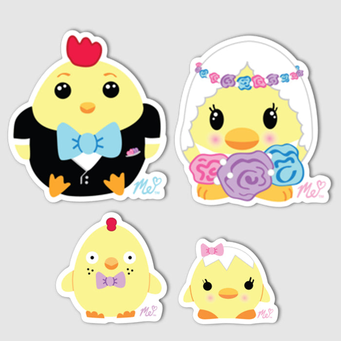 "Chicken Family" Vinyl Decal Set of 4