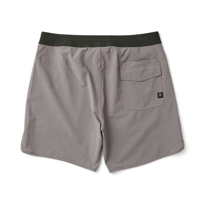 Versatile Roark boardshorts displayed in a laid-back, adventure-ready style, ideal for travel and outdoor activities.