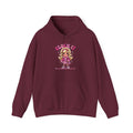 Clock It Girl Hoodie — Retro Pink Cartoon Girl Graphic Sweatshirt