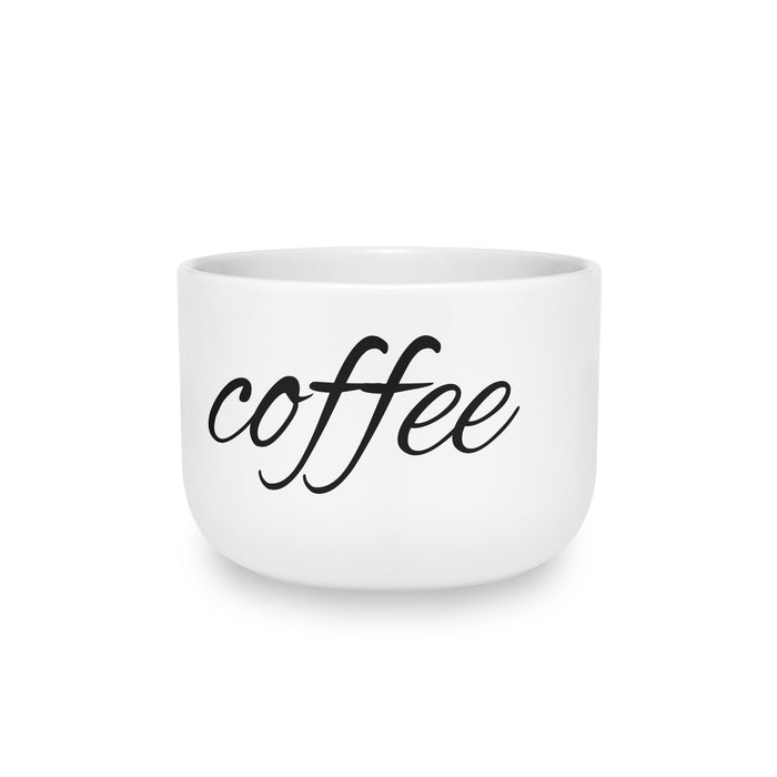 Coffee Latte Mug — 25oz White Ceramic Bowl Mug with Script "coffee"