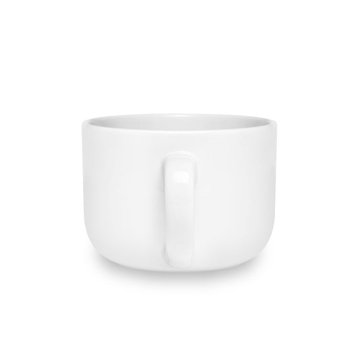 Coffee Latte Mug — 25oz White Ceramic Bowl Mug with Script "coffee"