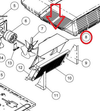 Coleman Mach 10 Air Condenser Cover 45203-3261 - Exploded Diagram View | United RV Parts