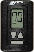 Black Coleman Mach Bluetooth Wall Thermostat 9430A3543 - Front View | United RV Parts