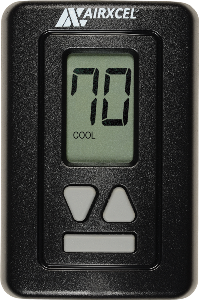 Black Coleman Mach Bluetooth Wall Thermostat 9430A3543 - Front View | United RV Parts
