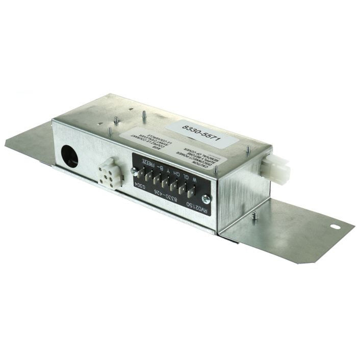 Silver Metal Coleman Mach Control Box Assembly 8330-5571 - Angled View | United RV Parts