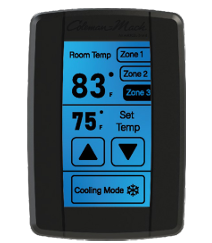Black Coleman 9420A330 Multizone Touch Screen Thermostat - Front Display | United RV Parts