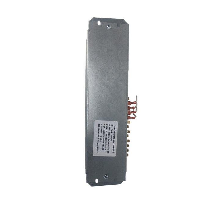 Silver Metal RV Thermostat Control Module - Side Profile with Label | United RV Parts
