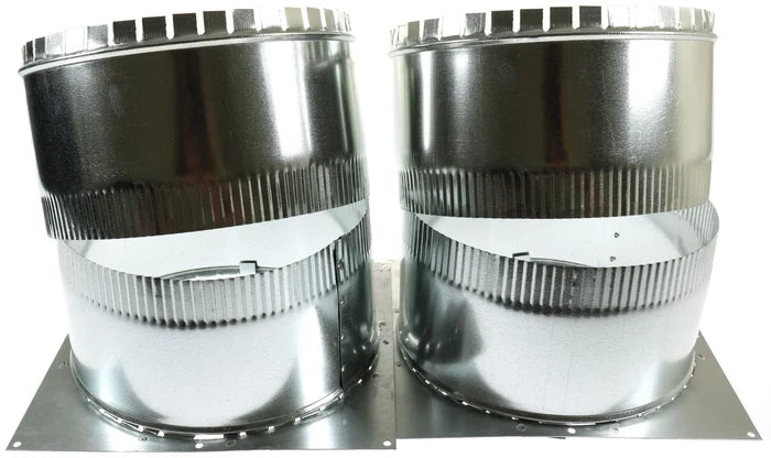 Two Coleman Park Pac Duct Collars 6633-6151 with Metal Straps - Front View | United RV Parts