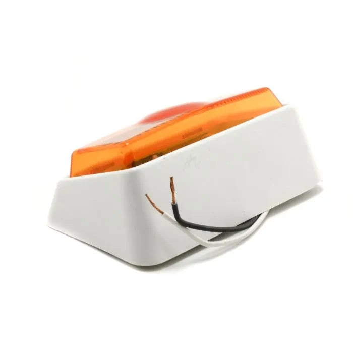 Command RV Porch Light White Base with Wire Leads - Rear View | United RV Parts